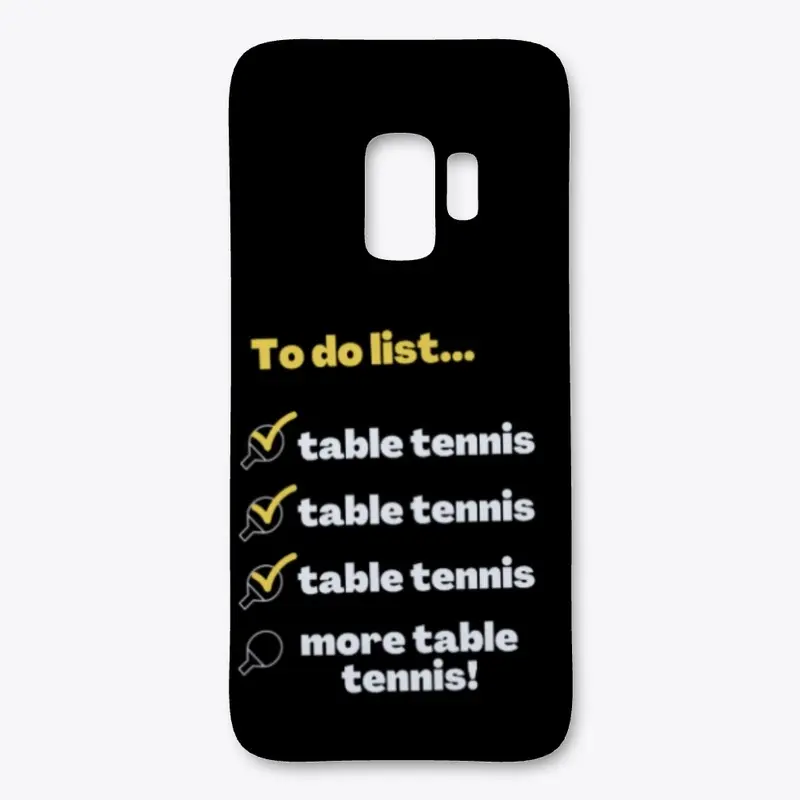 Table tennis to do list